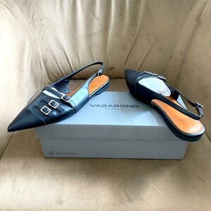 NEW VAGABOND
'Hermine' Black Slingback Ballet Flats Leather
Size: IT 37